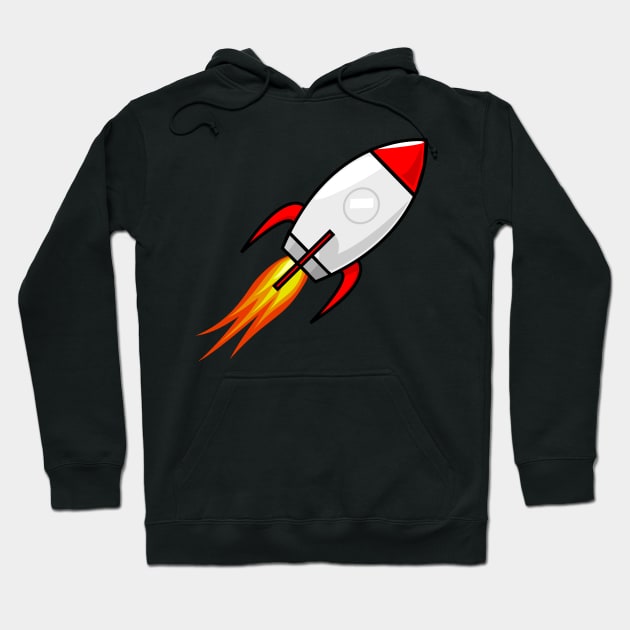 Merry Christmas Rocket To The Moon Hoodie by holidaystore